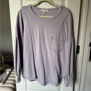 She+Sky lavender long sleeve tee- size Medium
